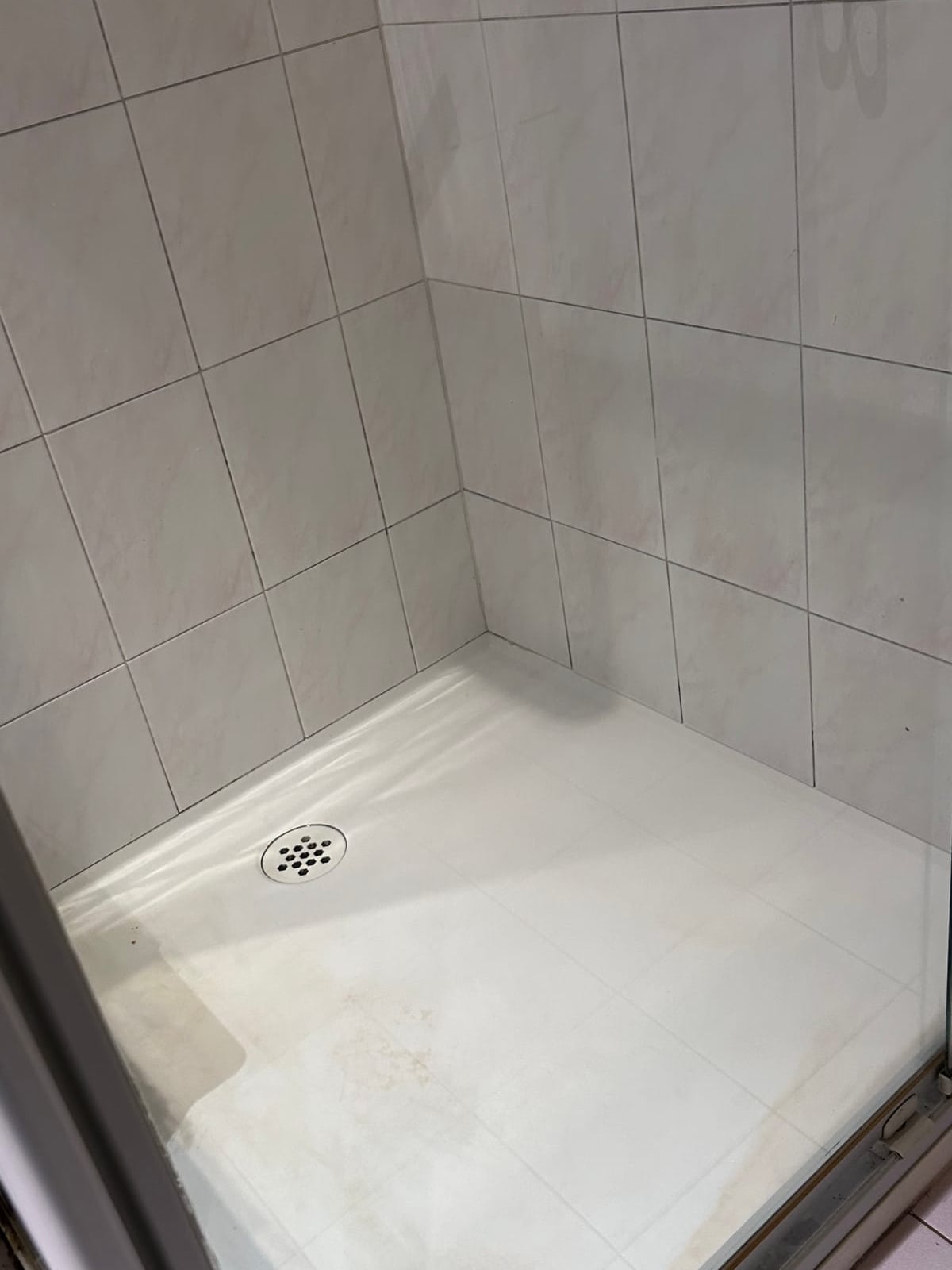 A shower cubicle after a Wype clean, bright and spotless