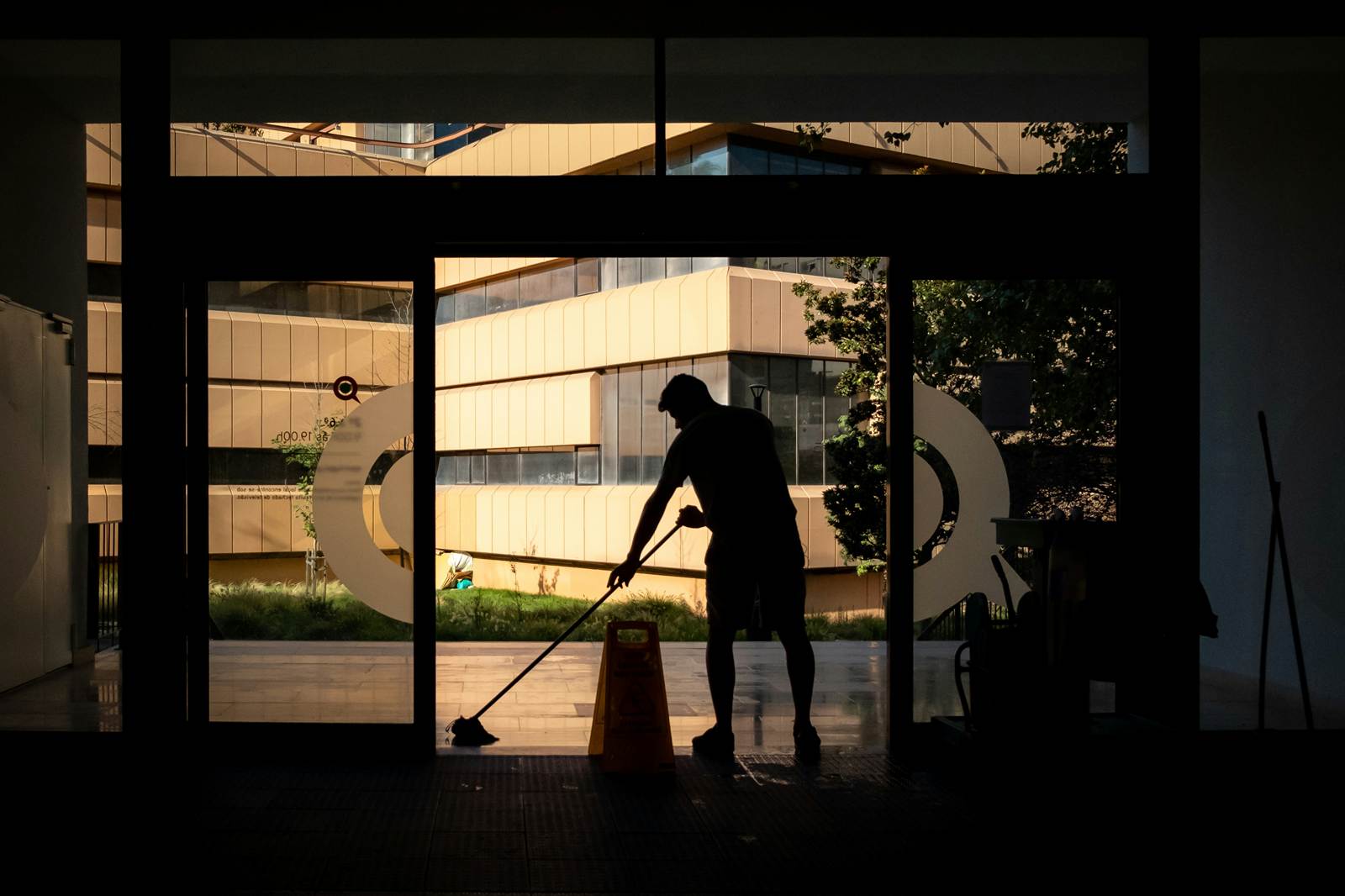 Mopping a floor at the end of a lease